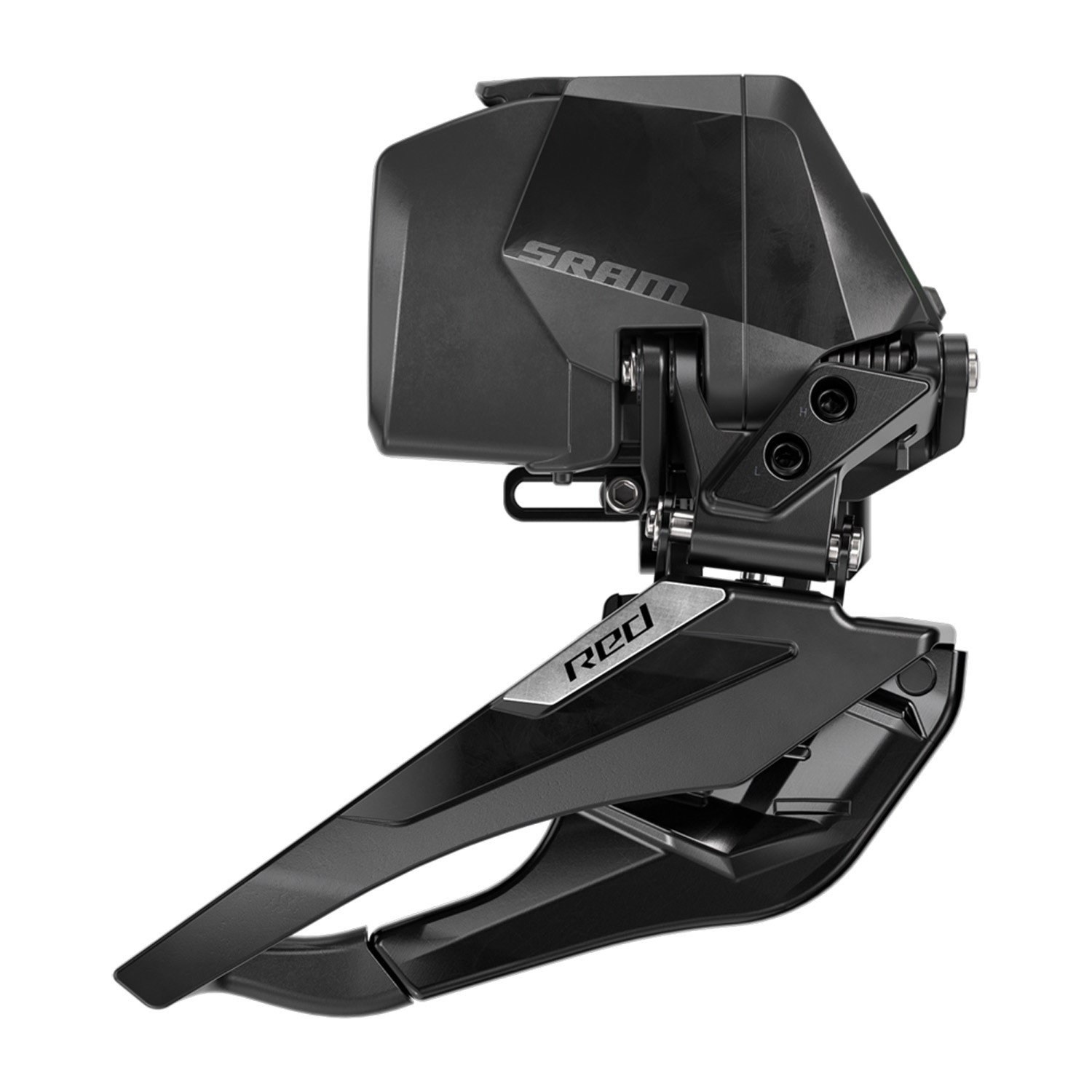 Sram Red AXS Voorderailleur, altijd soepel verloop.